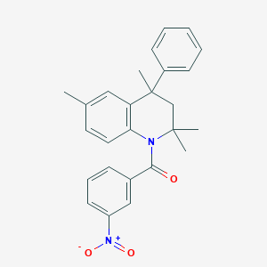 molecular formula C26H26N2O3 B15038065 (3-nitrophenyl)(2,2,4,6-tetramethyl-4-phenyl-3,4-dihydroquinolin-1(2H)-yl)methanone 