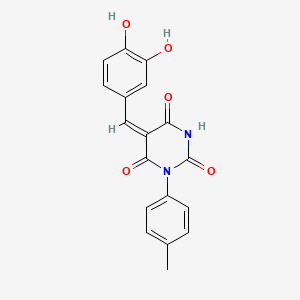 (5E)-5-[(3,4-dihydroxyphenyl)methylidene]-1-(4-methylphenyl)-1,3-diazinane-2,4,6-trione