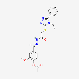 4-[(E)-({[(4-ethyl-5-phenyl-4H-1,2,4-triazol-3-yl)thio]acetyl}hydrazono)methyl]-2-methoxyphenyl acetate