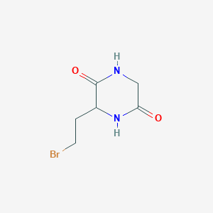 molecular formula C6H9BrN2O2 B1503810 3-(2-Bromoethyl)piperazine-2,5-dione CAS No. 89959-26-2