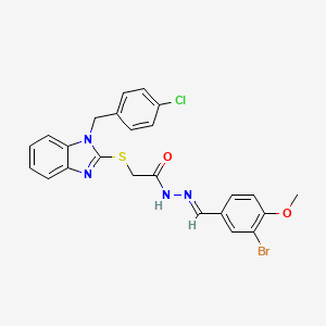 molecular formula C24H20BrClN4O2S B15038114 N'-[(E)-(3-bromo-4-methoxyphenyl)methylidene]-2-{[1-(4-chlorobenzyl)-1H-benzimidazol-2-yl]sulfanyl}acetohydrazide 