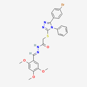 molecular formula C26H24BrN5O4S B15038121 2-{[5-(4-bromophenyl)-4-phenyl-4H-1,2,4-triazol-3-yl]sulfanyl}-N'-[(E)-(2,4,5-trimethoxyphenyl)methylidene]acetohydrazide 