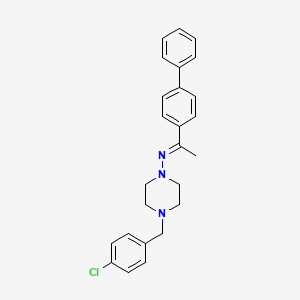 molecular formula C25H26ClN3 B15038136 N-(1-(1,1'-Biphenyl)-4-ylethylidene)-4-(4-chlorobenzyl)-1-piperazinamine 