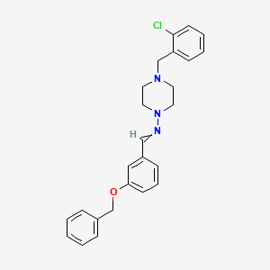 molecular formula C25H26ClN3O B15038150 N-[3-(benzyloxy)benzylidene]-4-(2-chlorobenzyl)piperazin-1-amine 