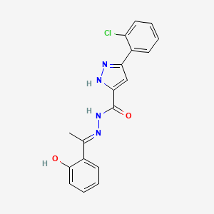 3-(2-chlorophenyl)-N'-[(E)-1-(2-hydroxyphenyl)ethylidene]-1H-pyrazole-5-carbohydrazide