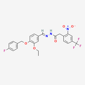 N'-[(E)-{3-ethoxy-4-[(4-fluorobenzyl)oxy]phenyl}methylidene]-2-[2-nitro-4-(trifluoromethyl)phenyl]acetohydrazide