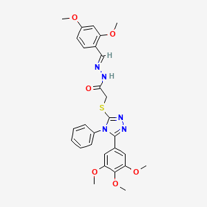 N'-[(E)-(2,4-dimethoxyphenyl)methylidene]-2-{[4-phenyl-5-(3,4,5-trimethoxyphenyl)-4H-1,2,4-triazol-3-yl]sulfanyl}acetohydrazide