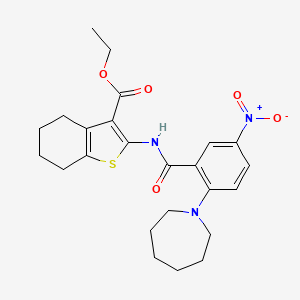 Ethyl 2-({[2-(azepan-1-yl)-5-nitrophenyl]carbonyl}amino)-4,5,6,7-tetrahydro-1-benzothiophene-3-carboxylate