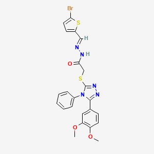 molecular formula C23H20BrN5O3S2 B15038209 N'-[(E)-(5-bromothiophen-2-yl)methylidene]-2-{[5-(3,4-dimethoxyphenyl)-4-phenyl-4H-1,2,4-triazol-3-yl]sulfanyl}acetohydrazide 