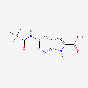 molecular formula C14H17N3O3 B1503821 1-methyl-5-pivalamido-1H-pyrrolo[2,3-b]pyridine-2-carboxylic acid CAS No. 1146215-23-7
