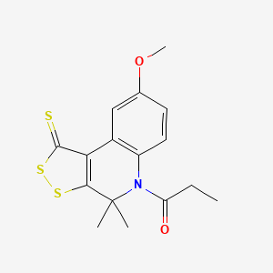 1-(8-methoxy-4,4-dimethyl-1-thioxo-1,4-dihydro-5H-[1,2]dithiolo[3,4-c]quinolin-5-yl)propan-1-one