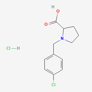 molecular formula C12H15Cl2NO2 B1503824 1-(4-Chlorobenzyl)pyrrolidine-2-carboxylic acid hydrochloride CAS No. 910804-10-3