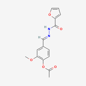 4-{(E)-[2-(furan-2-ylcarbonyl)hydrazinylidene]methyl}-2-methoxyphenyl acetate