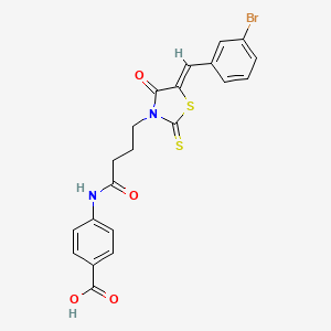 4-({4-[(5Z)-5-(3-bromobenzylidene)-4-oxo-2-thioxo-1,3-thiazolidin-3-yl]butanoyl}amino)benzoic acid