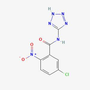 molecular formula C8H5ClN6O3 B15038303 5-chloro-2-nitro-N-(1H-tetrazol-5-yl)benzamide 