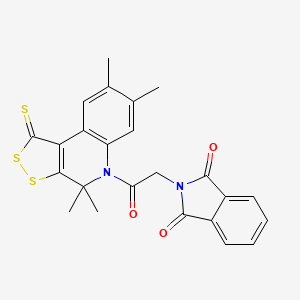 2-[2-oxo-2-(4,4,7,8-tetramethyl-1-thioxo-1,4-dihydro-5H-[1,2]dithiolo[3,4-c]quinolin-5-yl)ethyl]-1H-isoindole-1,3(2H)-dione