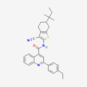 N-[3-cyano-6-(2-methylbutan-2-yl)-4,5,6,7-tetrahydro-1-benzothiophen-2-yl]-2-(4-ethylphenyl)quinoline-4-carboxamide