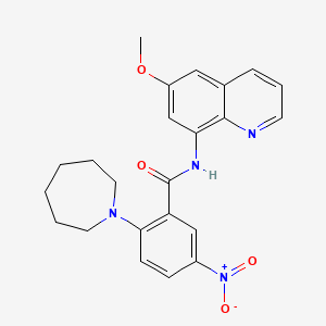 molecular formula C23H24N4O4 B15038350 2-(azepan-1-yl)-N-(6-methoxyquinolin-8-yl)-5-nitrobenzamide 