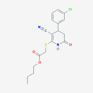 Butyl {[4-(3-chlorophenyl)-3-cyano-6-oxo-1,4,5,6-tetrahydropyridin-2-yl]sulfanyl}acetate