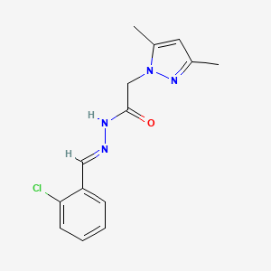 N'-[(E)-(2-chlorophenyl)methylidene]-2-(3,5-dimethyl-1H-pyrazol-1-yl)acetohydrazide