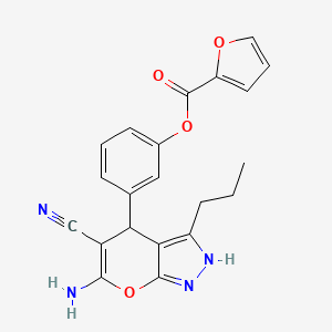 3-(6-Amino-5-cyano-3-propyl-1,4-dihydropyrano[2,3-c]pyrazol-4-yl)phenyl furan-2-carboxylate