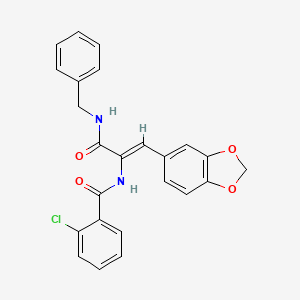 N-[(1Z)-1-(1,3-benzodioxol-5-yl)-3-(benzylamino)-3-oxoprop-1-en-2-yl]-2-chlorobenzamide