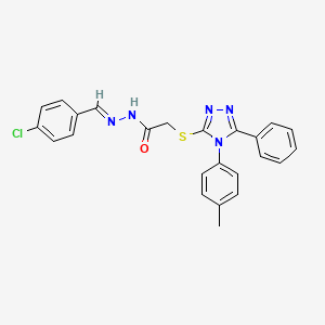 N'-[(E)-(4-chlorophenyl)methylidene]-2-{[4-(4-methylphenyl)-5-phenyl-4H-1,2,4-triazol-3-yl]sulfanyl}acetohydrazide