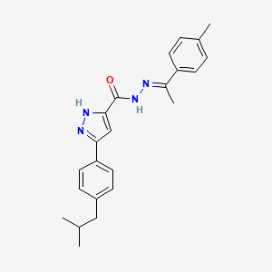 N'-[(1E)-1-(4-methylphenyl)ethylidene]-3-[4-(2-methylpropyl)phenyl]-1H-pyrazole-5-carbohydrazide