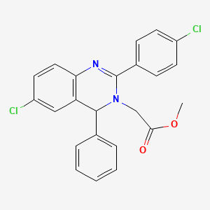 methyl 2-[6-chloro-2-(4-chlorophenyl)-4-phenyl-4H-quinazolin-3-yl]acetate