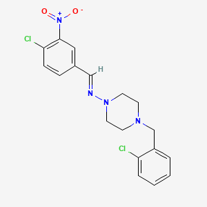 molecular formula C18H18Cl2N4O2 B15038422 4-(2-Chlorobenzyl)-N-(4-chloro-3-nitrobenzylidene)-1-piperazinamine 