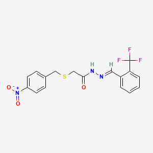 2-[(4-nitrobenzyl)sulfanyl]-N'-{(E)-[2-(trifluoromethyl)phenyl]methylidene}acetohydrazide