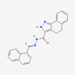 molecular formula C23H18N4O B15038477 N'-[(E)-naphthalen-1-ylmethylidene]-4,5-dihydro-1H-benzo[g]indazole-3-carbohydrazide 