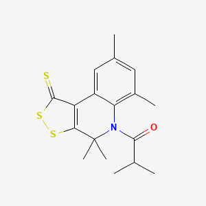 2-methyl-1-(4,4,6,8-tetramethyl-1-thioxo-1,4-dihydro-5H-[1,2]dithiolo[3,4-c]quinolin-5-yl)propan-1-one