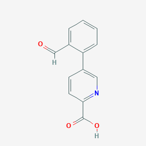 molecular formula C13H9NO3 B1503853 5-(2-Formylphenyl)picolinic acid CAS No. 566198-45-6