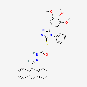 N'-[(E)-9-Anthrylmethylidene]-2-{[4-phenyl-5-(3,4,5-trimethoxyphenyl)-4H-1,2,4-triazol-3-YL]sulfanyl}acetohydrazide