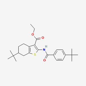 Ethyl 6-tert-butyl-2-{[(4-tert-butylphenyl)carbonyl]amino}-4,5,6,7-tetrahydro-1-benzothiophene-3-carboxylate