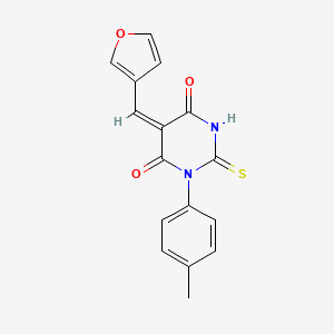 (5E)-5-(furan-3-ylmethylidene)-1-(4-methylphenyl)-2-sulfanylpyrimidine-4,6(1H,5H)-dione