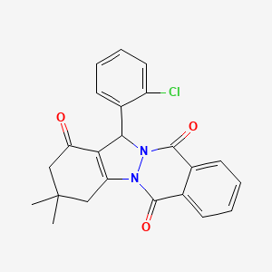 B1503857 13-(2-Chlorophenyl)-3,3-dimethyl-2,3,4,13-tetrahydroindazolo[1,2-b]phthalazine-1,6,11-trione CAS No. 1017238-98-0