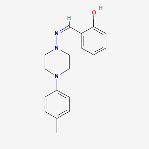 molecular formula C18H21N3O B15038579 2-({[4-(4-Methylphenyl)piperazino]imino}methyl)phenol 