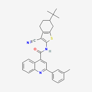 N-(6-tert-butyl-3-cyano-4,5,6,7-tetrahydro-1-benzothiophen-2-yl)-2-(3-methylphenyl)quinoline-4-carboxamide