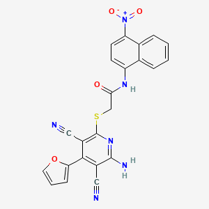 2-{[6-amino-3,5-dicyano-4-(furan-2-yl)pyridin-2-yl]sulfanyl}-N-(4-nitronaphthalen-1-yl)acetamide