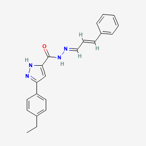 molecular formula C21H20N4O B15038637 3-(4-Ethylphenyl)-N'-(3-phenyl-2-propenylidene)-1H-pyrazole-5-carbohydrazide 