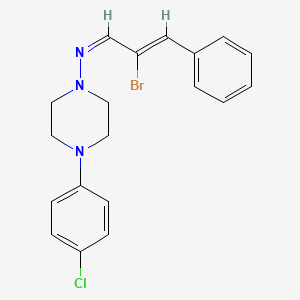 molecular formula C19H19BrClN3 B15038642 N-[(1Z,2Z)-2-bromo-3-phenylprop-2-en-1-ylidene]-4-(4-chlorophenyl)piperazin-1-amine 