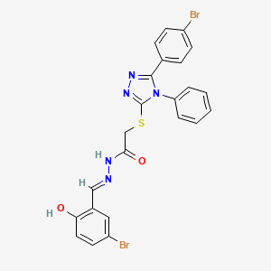 molecular formula C23H17Br2N5O2S B15038645 N'-[(E)-(5-bromo-2-hydroxyphenyl)methylidene]-2-{[5-(4-bromophenyl)-4-phenyl-4H-1,2,4-triazol-3-yl]sulfanyl}acetohydrazide CAS No. 303103-42-6