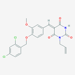 (5Z)-5-{4-[(2,4-dichlorobenzyl)oxy]-3-methoxybenzylidene}-1-(prop-2-en-1-yl)pyrimidine-2,4,6(1H,3H,5H)-trione