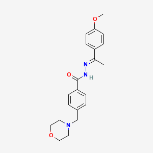 molecular formula C21H25N3O3 B15038654 N'-[(1E)-1-(4-methoxyphenyl)ethylidene]-4-(morpholin-4-ylmethyl)benzohydrazide 