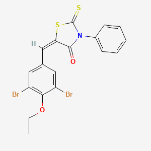 (5E)-5-[(3,5-dibromo-4-ethoxyphenyl)methylidene]-3-phenyl-2-sulfanylidene-1,3-thiazolidin-4-one