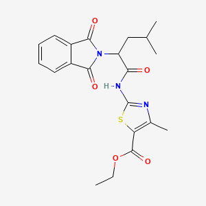 molecular formula C21H23N3O5S B15038722 ethyl 2-{[2-(1,3-dioxo-1,3-dihydro-2H-isoindol-2-yl)-4-methylpentanoyl]amino}-4-methyl-1,3-thiazole-5-carboxylate 