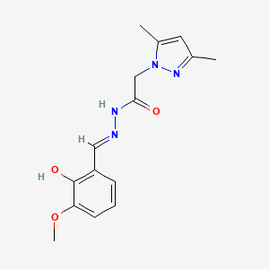 2-(3,5-dimethyl-1H-pyrazol-1-yl)-N'-[(E)-(2-hydroxy-3-methoxyphenyl)methylidene]acetohydrazide