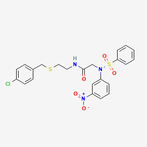 N-(2-{[(4-Chlorophenyl)methyl]sulfanyl}ethyl)-2-[N-(3-nitrophenyl)benzenesulfonamido]acetamide